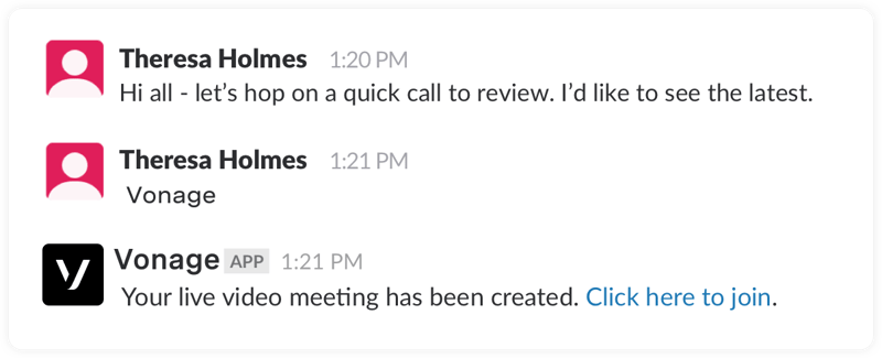 image of the a slack dialogue