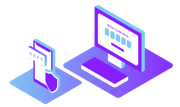 Verify 2.0 Early Access Header Image Illustration depicting two-factor authentication; a cell phone shows a four digit-code, behind it a computer screen has a row of boxes for the code to be entered